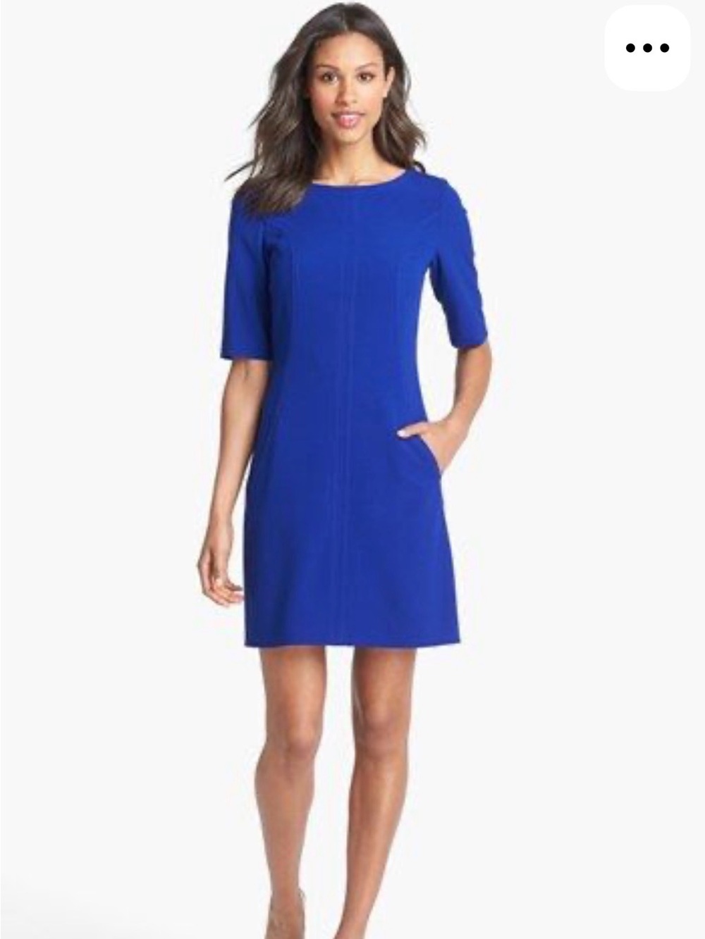 Tahari Royal Blue Short Sleeve Shift Dress